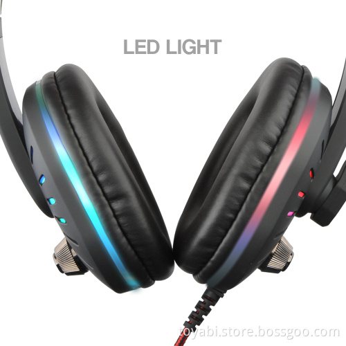 Deep Bass Game Headphone Stereo Surrounded Over-Ear headband glowing Gaming Headset with USB Mic Led Volume control For PC Gamer